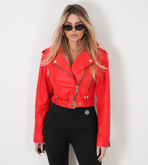 NEGATIV ** Ramoneska 100% skóra naturalna+złote okucia dopasowane modelujace skora kolnierzyk asymetryczna dlugirekaw zdobienia pasek nity madeinpoland premiummoda zloto