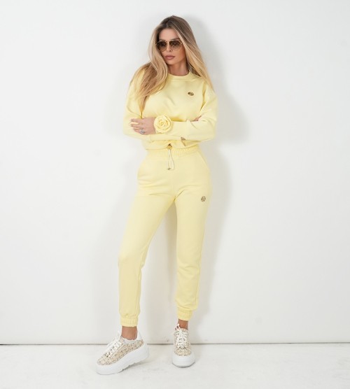 NEGATIV ** Spodnie Z bawełny Lemon + Złote Logo+ Napy swobodne bawelna kaptur zdobienia napisy madeinpoland premiummoda