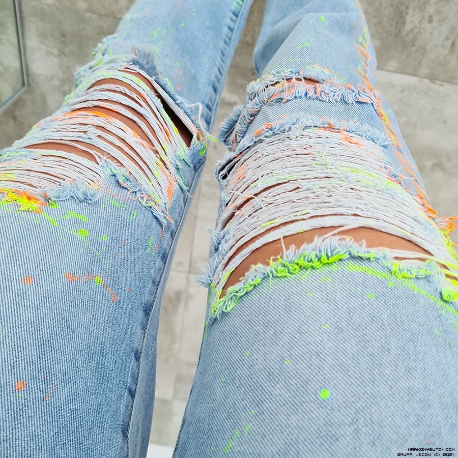 negativ kalhoty jeans madeinpoland premiummoda srebro napisy