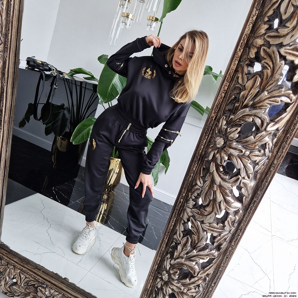 negativ sweatshirts modelujace kieszonka zdobienia nity madeinpoland premiummoda zloto