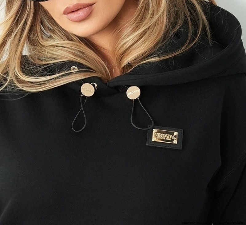 negativ sweatshirts swobodne bawelna kaptur zdobienia napisy madeinpoland premiummoda nity