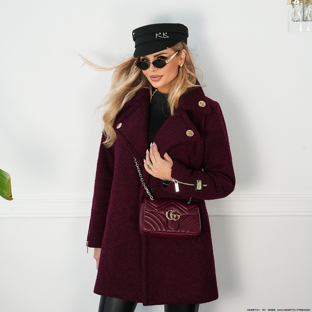 negativ kurtki swobodne kolnierzyk dlugirekaw madeinpoland premiummoda zloto