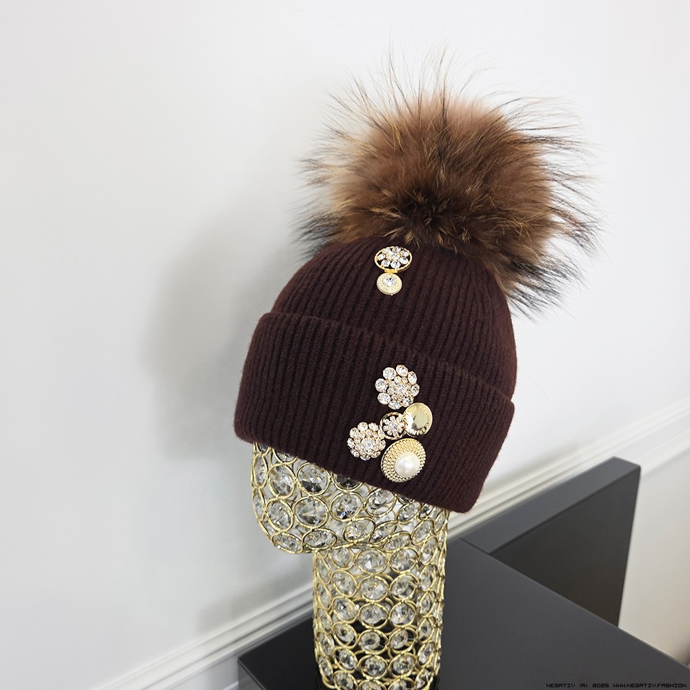 negativ czapki welna dopasowane kaszmir