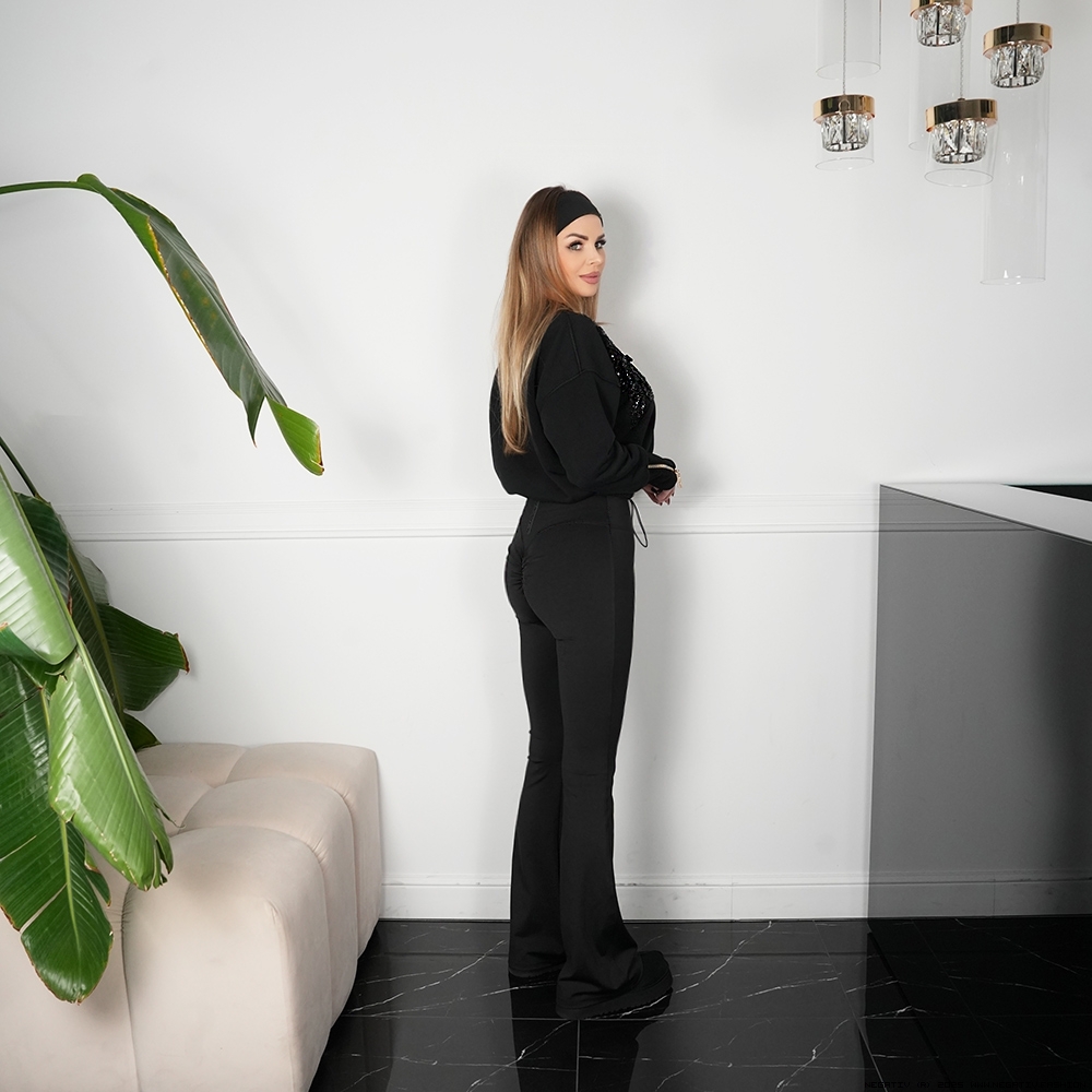 negativ spodnie dopasowane dzianina zdobienia suwaki madeinpoland premiummoda zloto