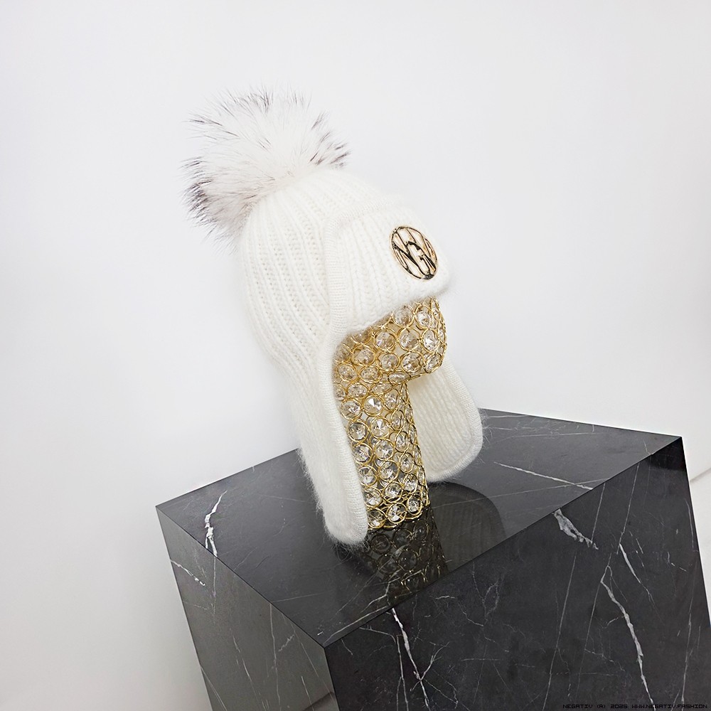 negativ czapki welna dopasowane kaszmir