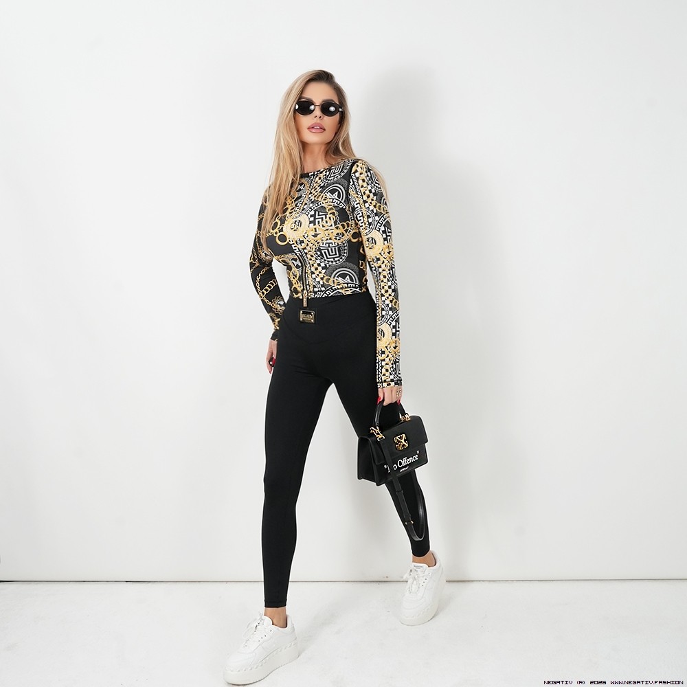 negativ bluzki dopasowane dzianina zdobienia suwaki madeinpoland premiummoda zloto