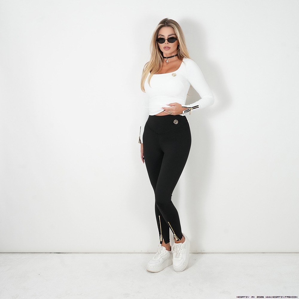negativ spodnie sportowy elegancki dopasowane wysokatalia matowe madeinpoland premiummoda zloto blaszka zdobienia