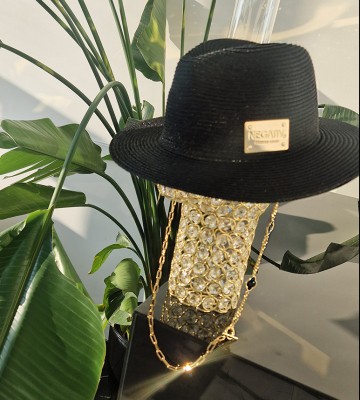 NEGATIV ** KAPELUSZ FEDORA BLACK HAND MADE GALWAN 24K madeinpoland premiummoda zloto