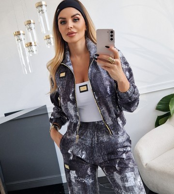 NEGATIV ** Półsportowa Rozpinana Bluza z Suwakami AMIRI swobodne sciagacze matowe zdobienia suwaki madeinpoland premiummoda zloto