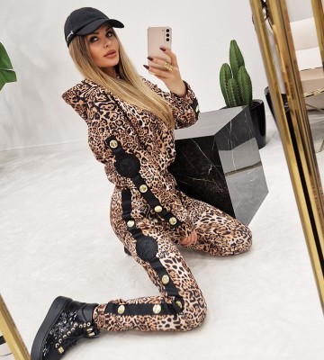 NEGATIV ** Bluza Z Kapturem W Princie Valentina+ Lampas, Napy swobodne bawelna kaptur zdobienia napisy madeinpoland premiummoda