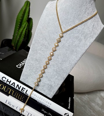 NEGATIV ** Złoty Wisiorek Krawatka na Dwie Strony Kryształy madeinpoland premiummoda zloto