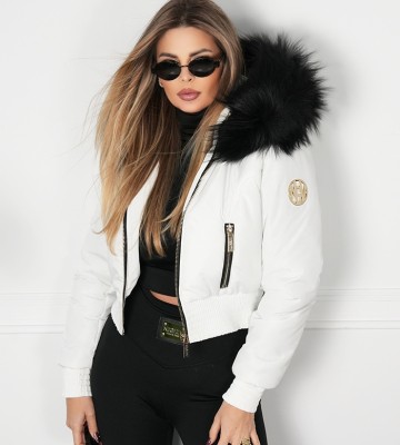 NEGATIV ** Kurtka w Systemie Flex3 z Obszyciem XXL Lis. dzianina ortalion sciagacze matowe blyszczace kaptur dlugirekaw zdobienia suwaki madeinpoland premiummoda zloto