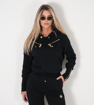 NEGATIV ** Bluza Kapturem z Suwakami+ Regulacja Długości. swobodne bawelna kaptur zdobienia napisy madeinpoland premiummoda suwaki